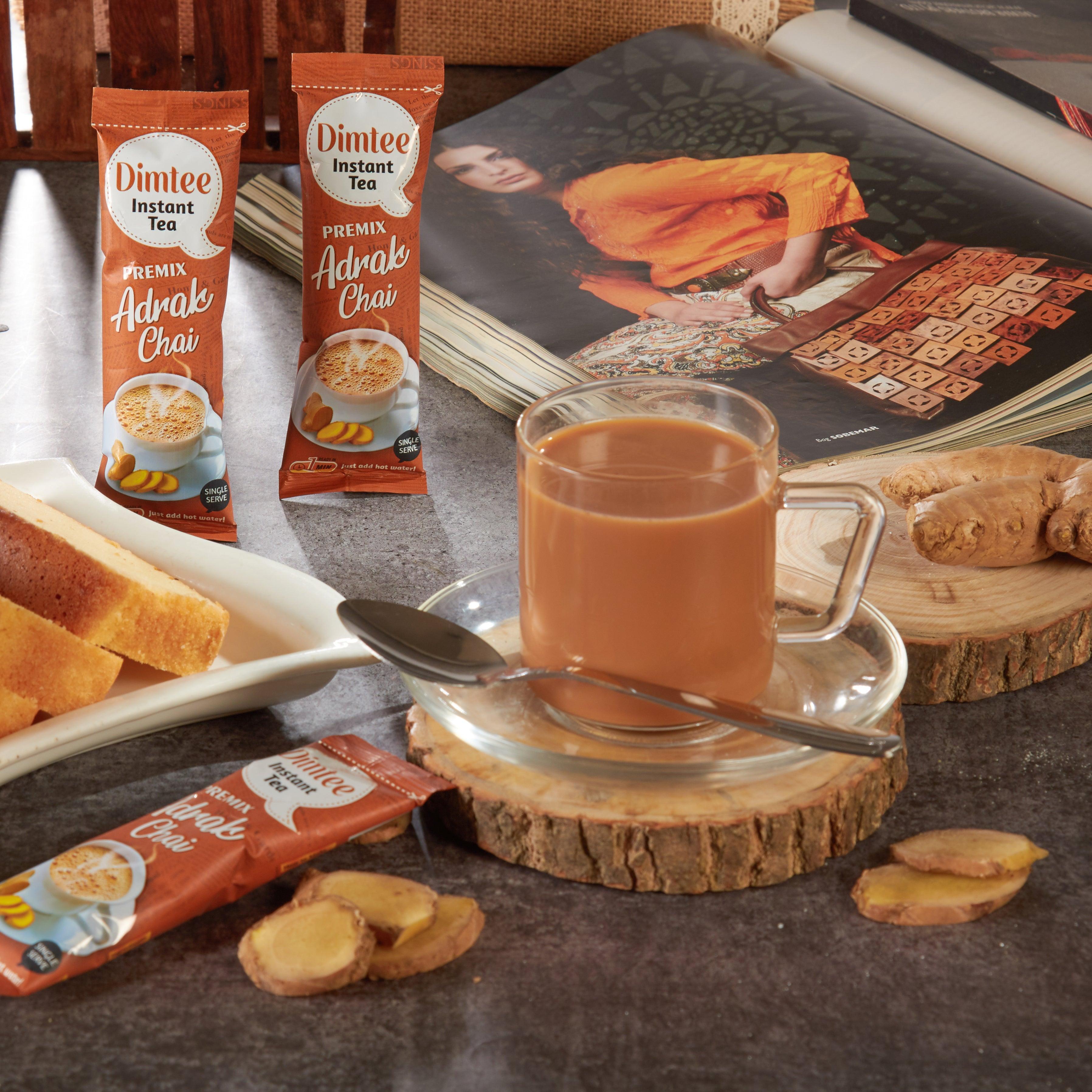 Chaizup Dimtee Tea Premium Instant Premix Ginger Tea - A Zesty and Soothing Beverage n Every Sip 30 Sachets 12.5 gm each