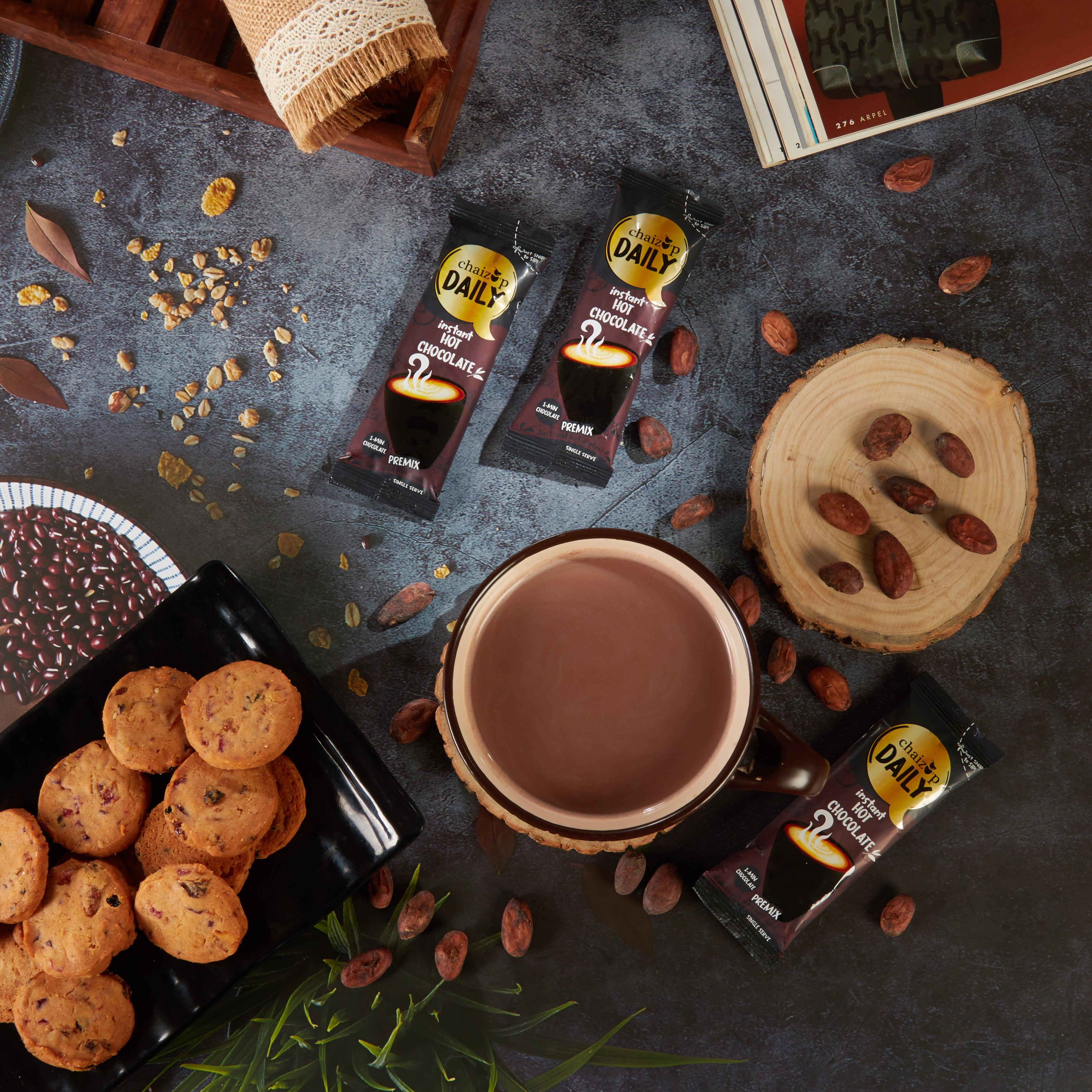 Chaizup Daily 1 Min Instant Hot Chocolate Coffee Premix - 30 Sachets | Hot Chocolate Flavours | 30 Servings | 480g