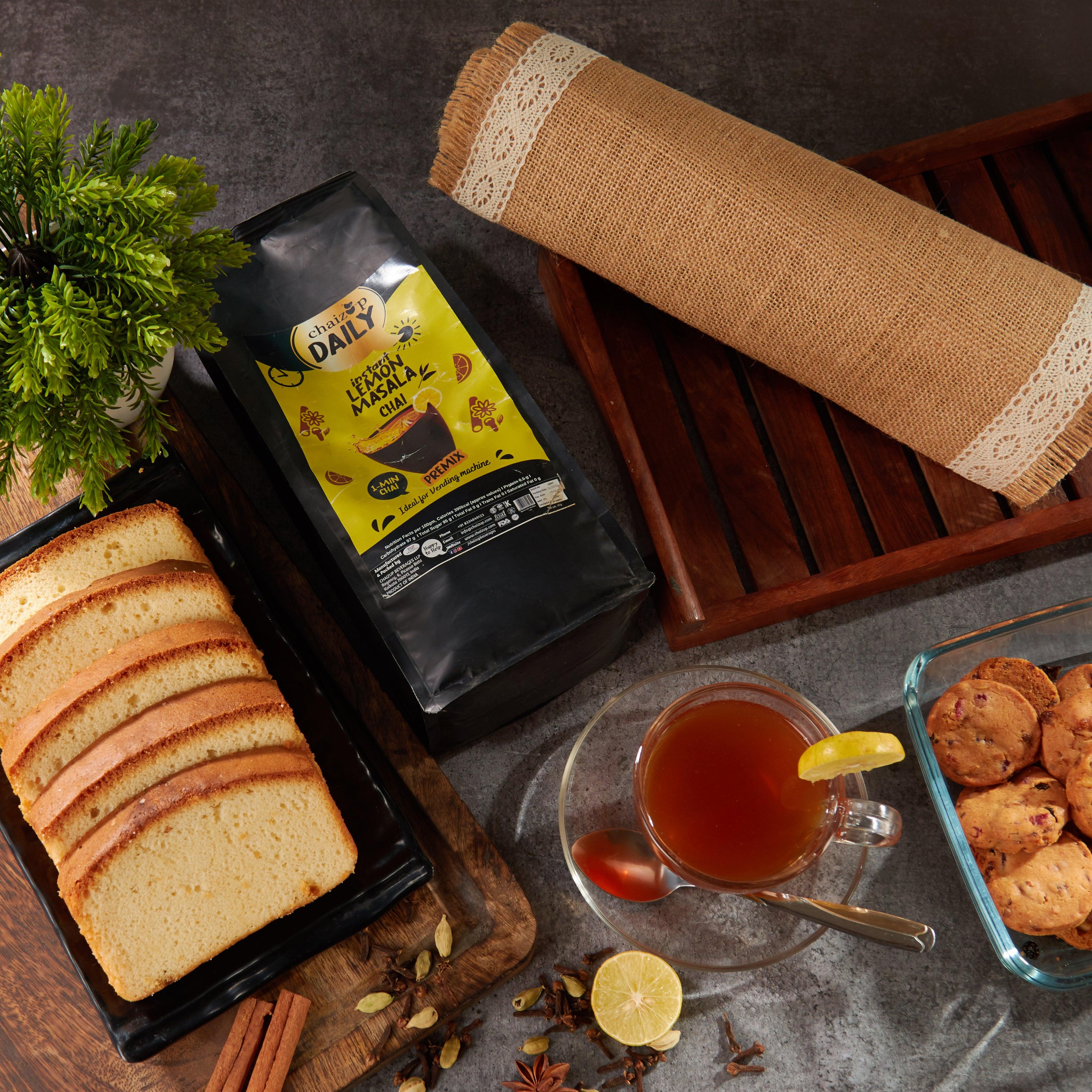 Chaizup Daily 1 Min Instant Lemon Masala Tea Premix - 1kg Poly | Lemon Masala Flavours | Approx. 72 Servings | 1kg
