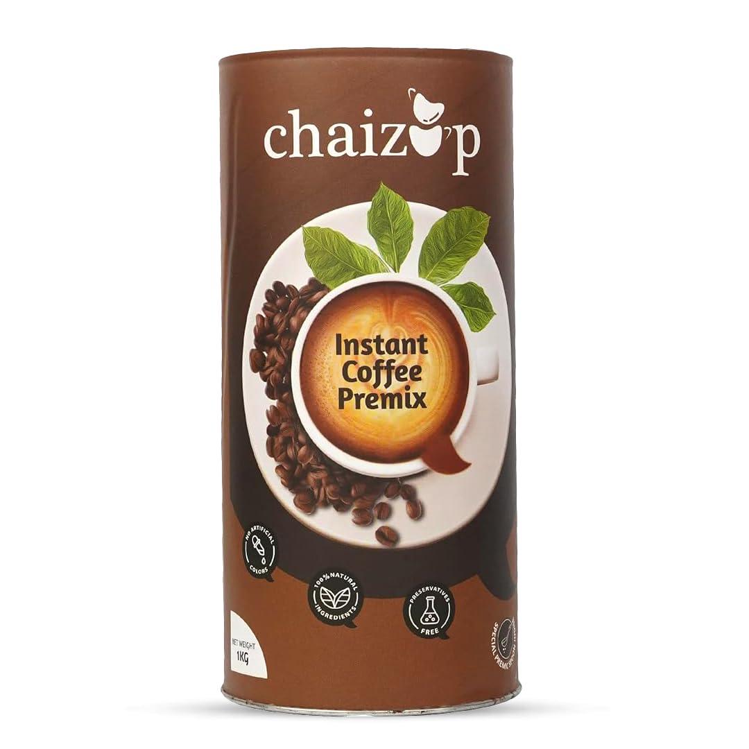 Chaizup Premium 1 Min Instant Coffee Premix - 1kg Can | Regular Coffee Flavours | Approx. 72 Servings | 1kg