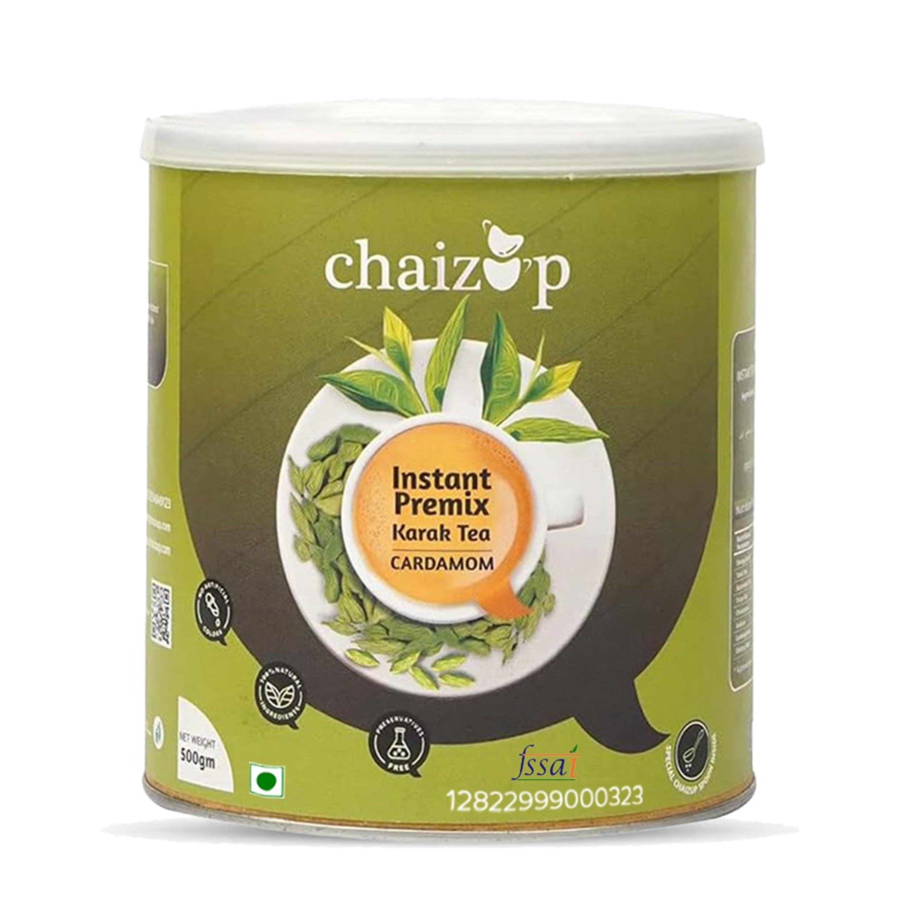 Chaizup Instant Masala + Cardamom + Ginger Premix Tea Can | Assorted Combo Pack Of 3 Flavours | 500gm x 3 Can | Instant Chai | Ready To Drink | 1500 Gm | Premix Chai Powder | Instant Tea