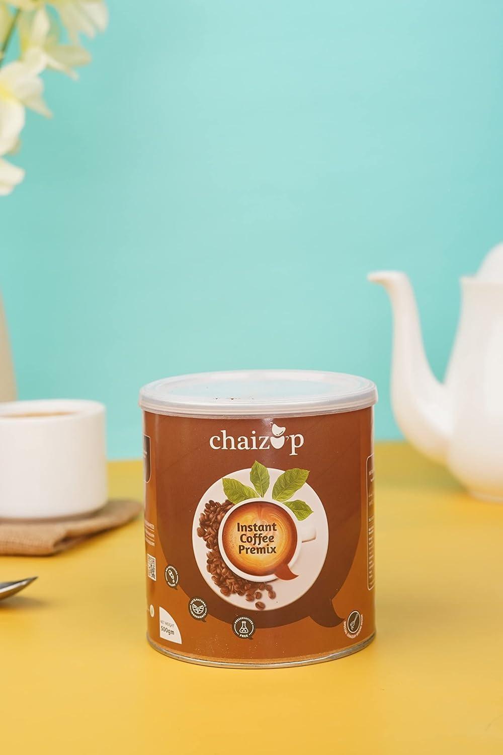Chaizup Premium 1 Min Instant Coffee Premix - 500g Can | Regular Coffee Flavours | Approx. 36 Servings | 500g