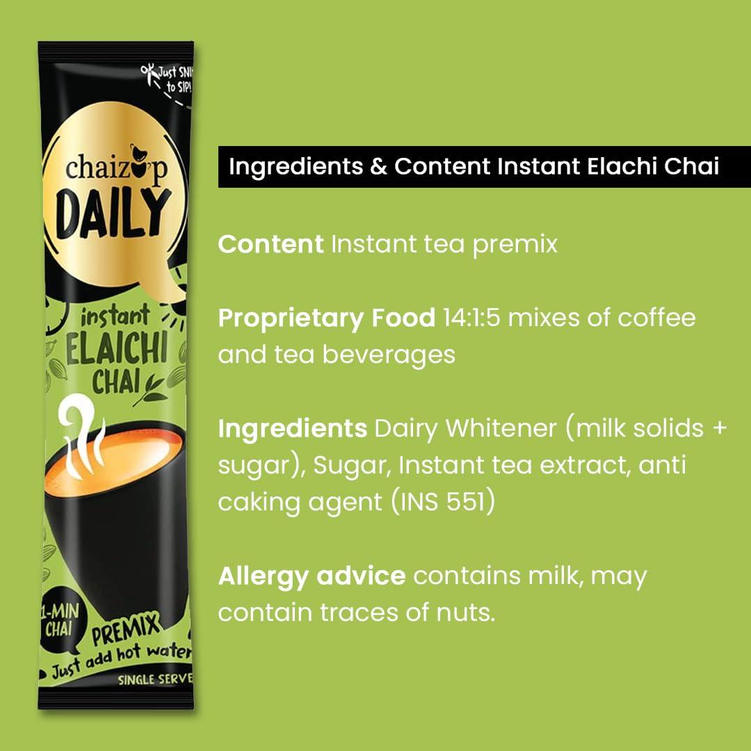 Chaizup Daily Instant Adrak Tea | 504 GM| 36 Sachets | Premix Tea Powder | Instant Premix Chai | Ready To Drink