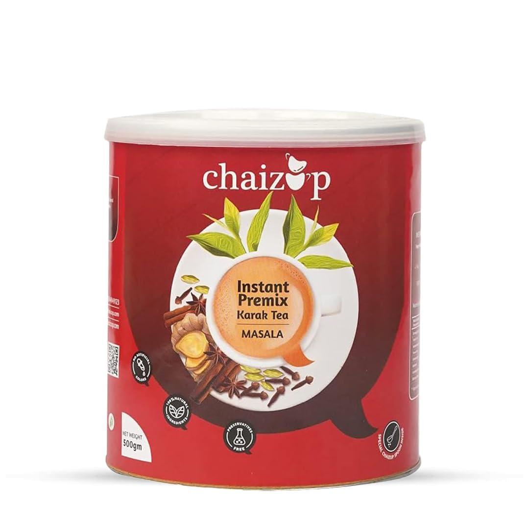 Chaizup Premium 1 Min Instant Assorted Coffee & Tea Pack - 500g Cans (Pack of 2) | Regular Coffee & Masala Tea Flavours | Approx. 72 Servings | 1kg