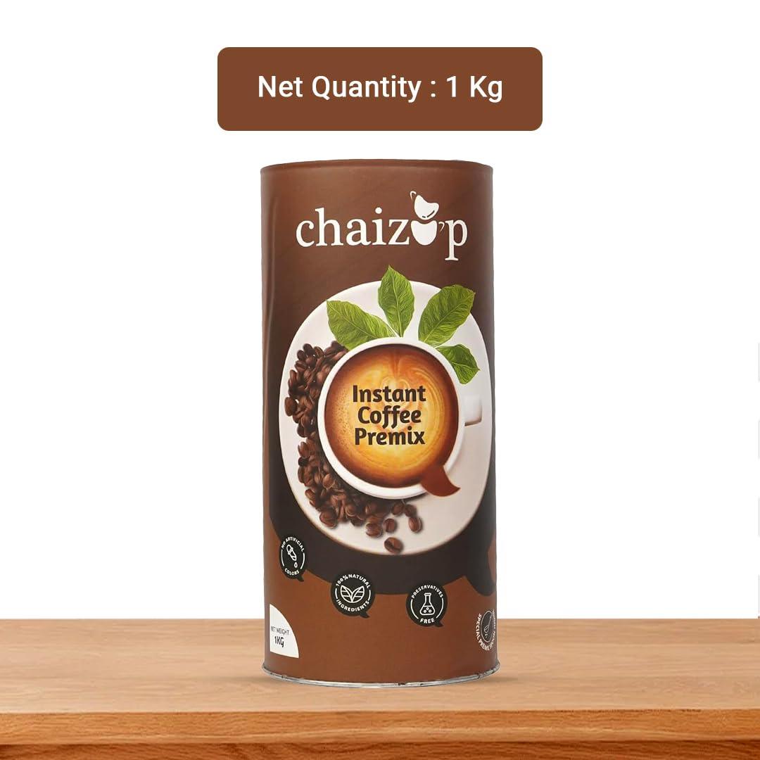 Chaizup Premium 1 Min Instant Coffee Premix - 1kg Can | Regular Coffee Flavours | Approx. 72 Servings | 1kg