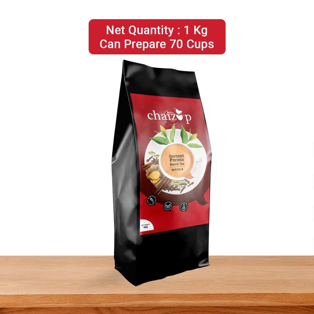 Chaizup Premium 1 Min Instant Assorted Tea Pack - 1kg Poly (Pack of 2) | Saffron & Masala Flavours | Approx. 144 Servings | 2kg