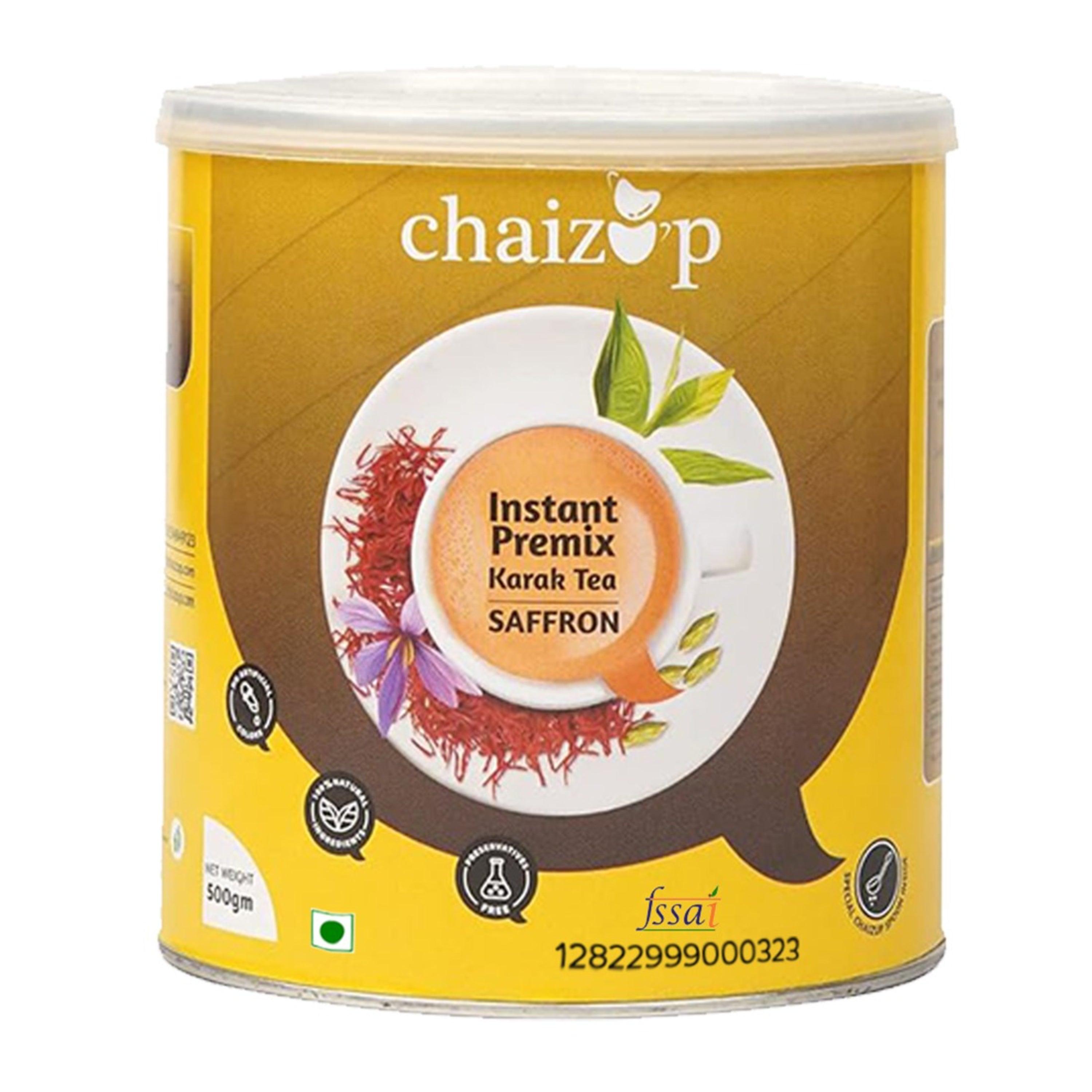 Chaizup Premium 1 Min Instant Assorted Tea Pack - 500g Cans (Pack of 3) | Masala, Saffron & Cardamom Flavours | Approx. 108 Servings | 1500g