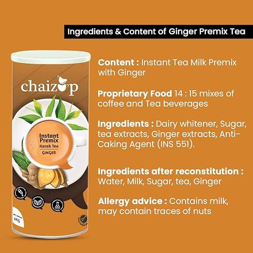 Chaizup Premium 1 Min Instant Assorted Tea Pack - 1kg Cans (Pack of 3) | Cardamom, Ginger, Masala Flavours | Approx. 214 Servings | 3kg
