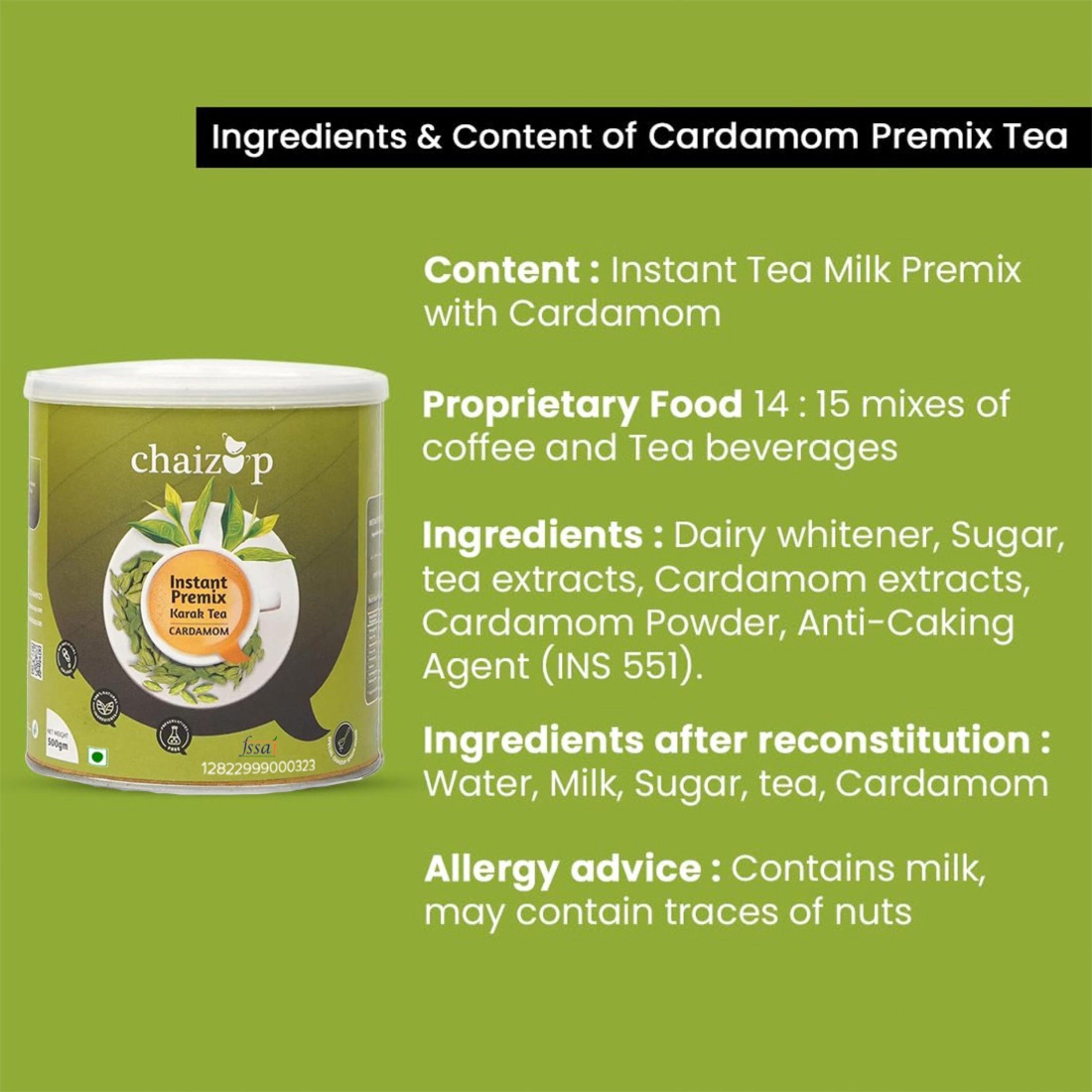 Chaizup Premium 1 Min Instant Assorted Tea Pack - 500g Cans (Pack of 3) | Masala, Saffron & Cardamom Flavours | Approx. 108 Servings | 1500g