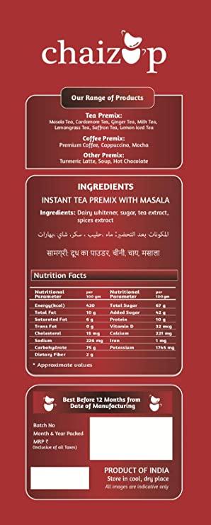 Chaizup Premium 1 Min Instant Masala Tea Premix - 1kg Can | Masala Flavours | Approx. 72 Servings | 1kg