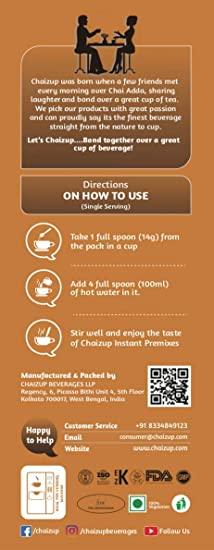 Chaizup Premium 1 Min Instant Ginger Tea Premix - 1kg Can | Ginger Flavours | Approx. 72 Servings | 1kg