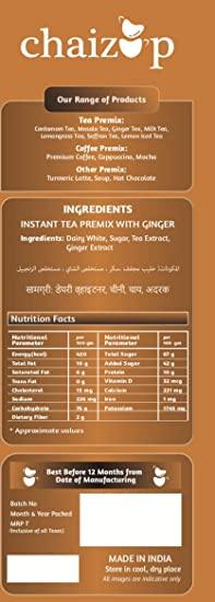 Chaizup Premium 1 Min Instant Ginger Tea Premix - 1kg Can | Ginger Flavours | Approx. 72 Servings | 1kg
