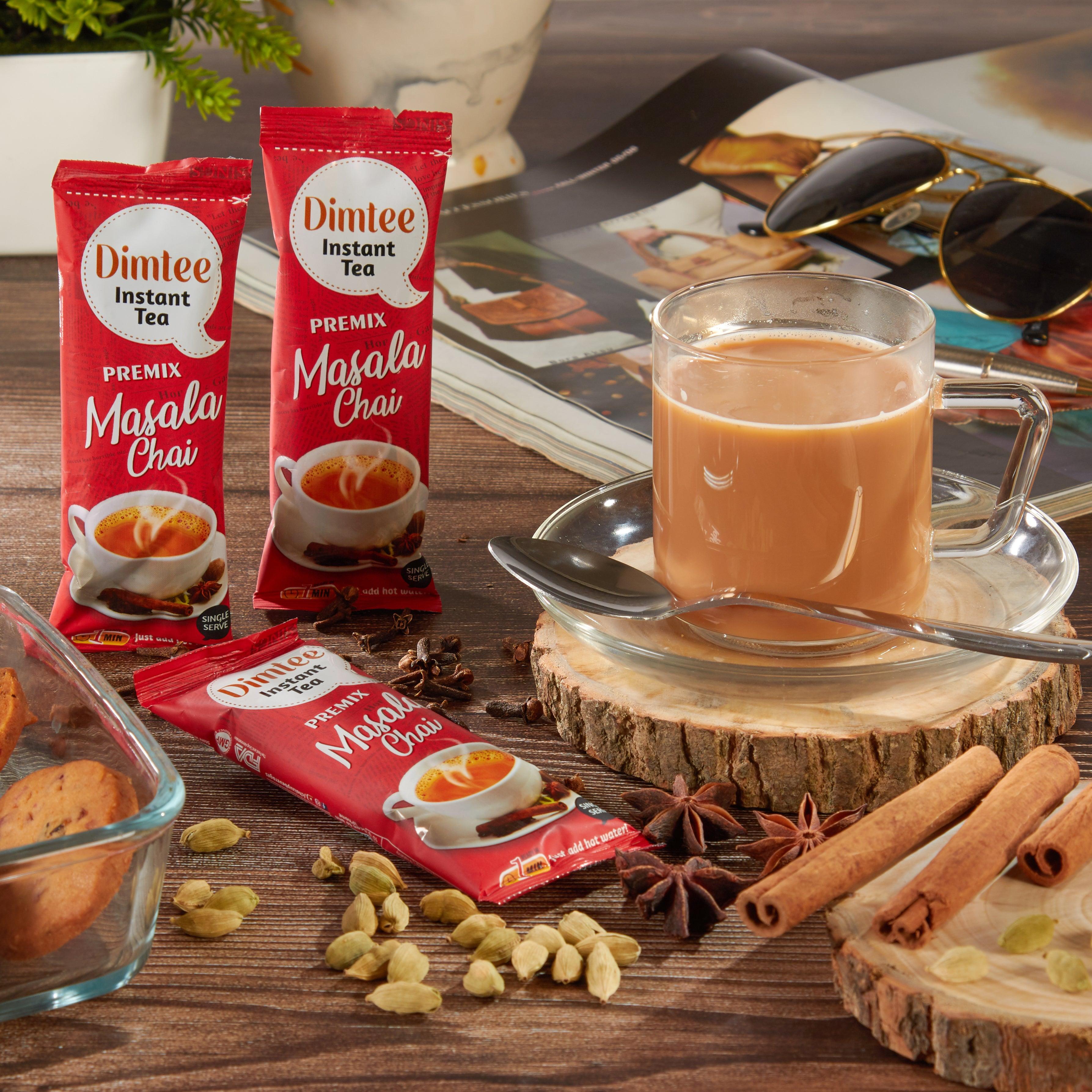 Chaizup Dimtee 1 Min Instant Masala Chai Premix - 30 Sachets | Masala Flavours | 30 Servings | 375g