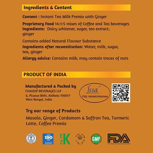 Chaizup, Ginger Tea Premix - 500 Gm, Can Packing For 35 Serve, Adrak Chai, Easy To Make Instant Tea, Home Like Tea