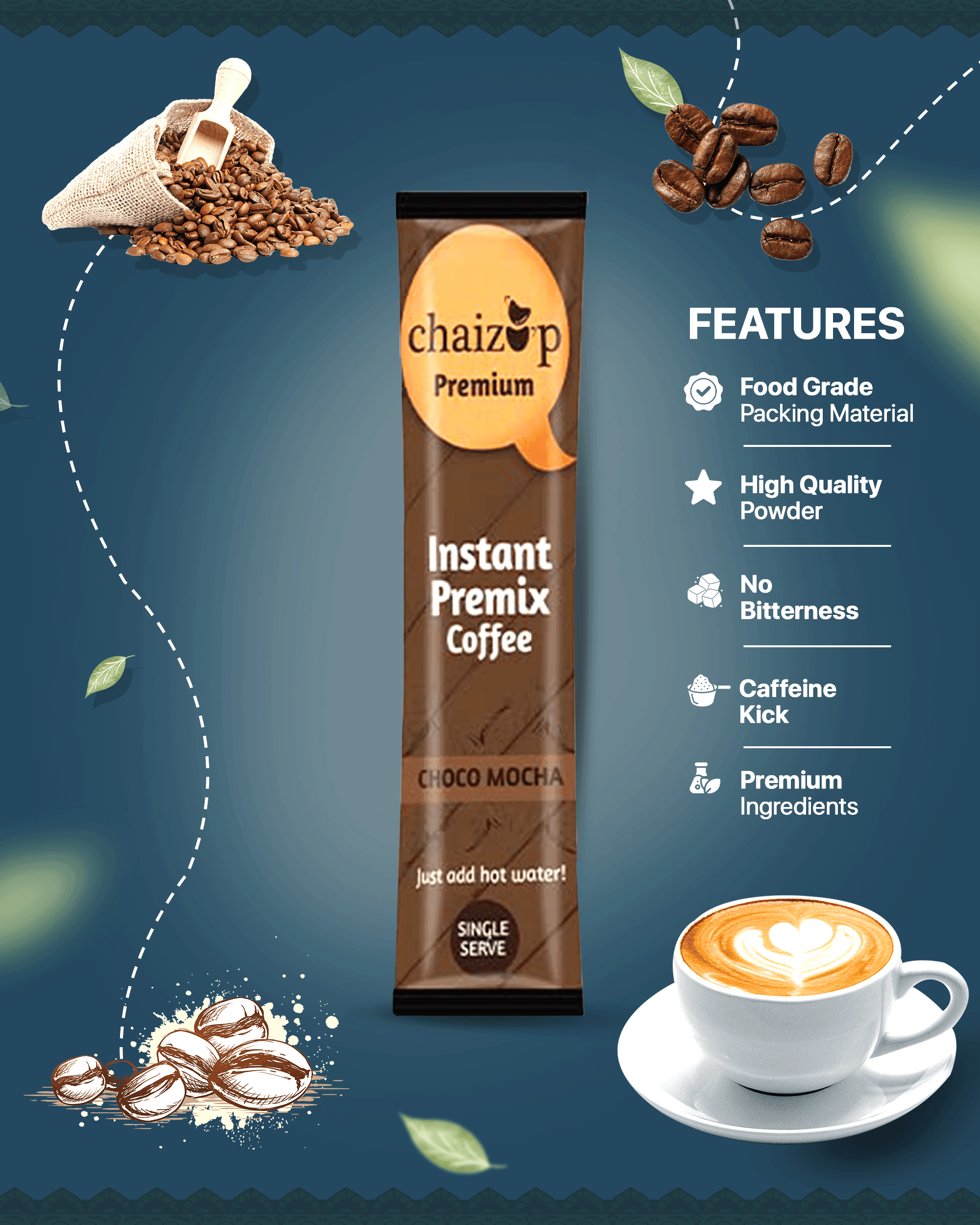 Instant Premix Choco Mocha Coffee (30 Sachets) - Chaizup